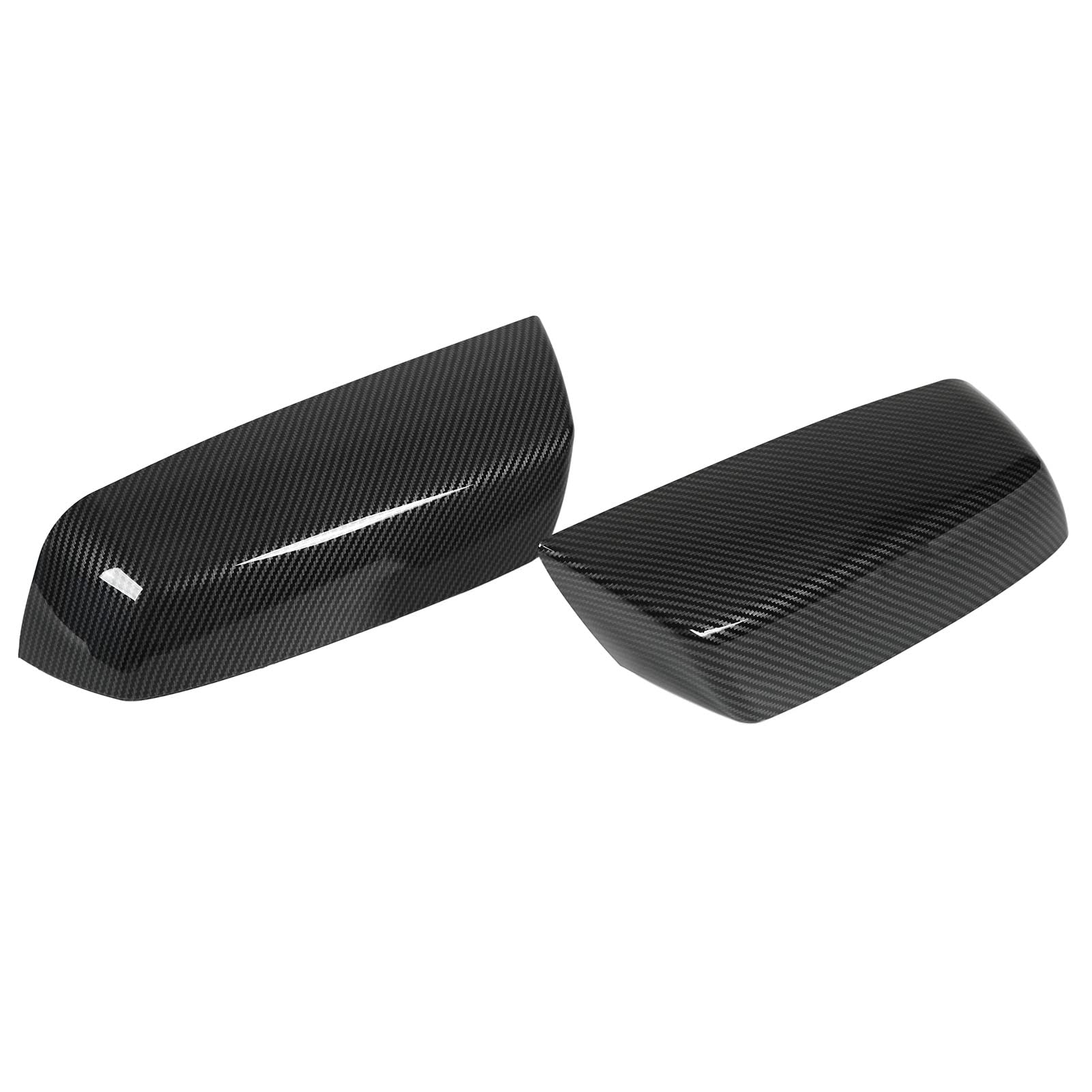 Rückspiegelabdeckung Hochglanzspiegel Dekoration Beschützer Austausch für 1500 2014-2019 Glänzende Schwarz (Hydro Dip Carbon Look) von ZDETGU