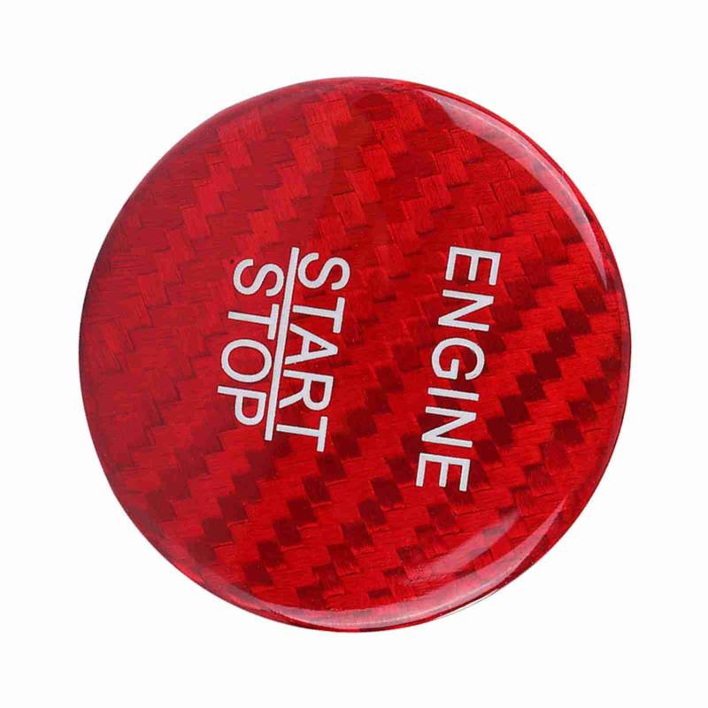ZDETGU Carbon Fasermotor-Stopp-Taste, Feine Verarbeitung, Passt A B C GLC GLA ML GL-Klasse mit Doppelseitigem Selbstklebeband für eine Einfache Installation (Rot) von ZDETGU