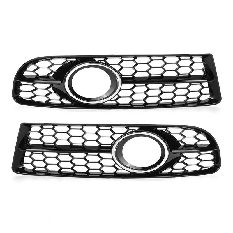 Kühlergrill Nebelscheinwerfer 1 Paar Auto-Nebelscheinwerfergrill for die vordere Stoßstange, Nebelscheinwerfergrill, Wabenform, for Audi, for A4 B7 S4 B7 A4 S-Line 2005-2008 8E0807681F 8E0807682F(Silv von ZDPVK