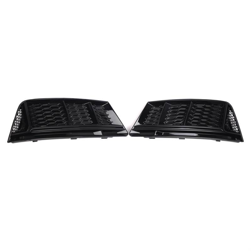 Kühlergrill Nebelscheinwerfer 1 Paar glänzend Schwarze Auto-Frontstoßstange, untere Nebelscheinwerfer-Lampengrillabdeckung, for Audi, for A4 B9 2016 2017 2018, Autozubehör von ZDPVK