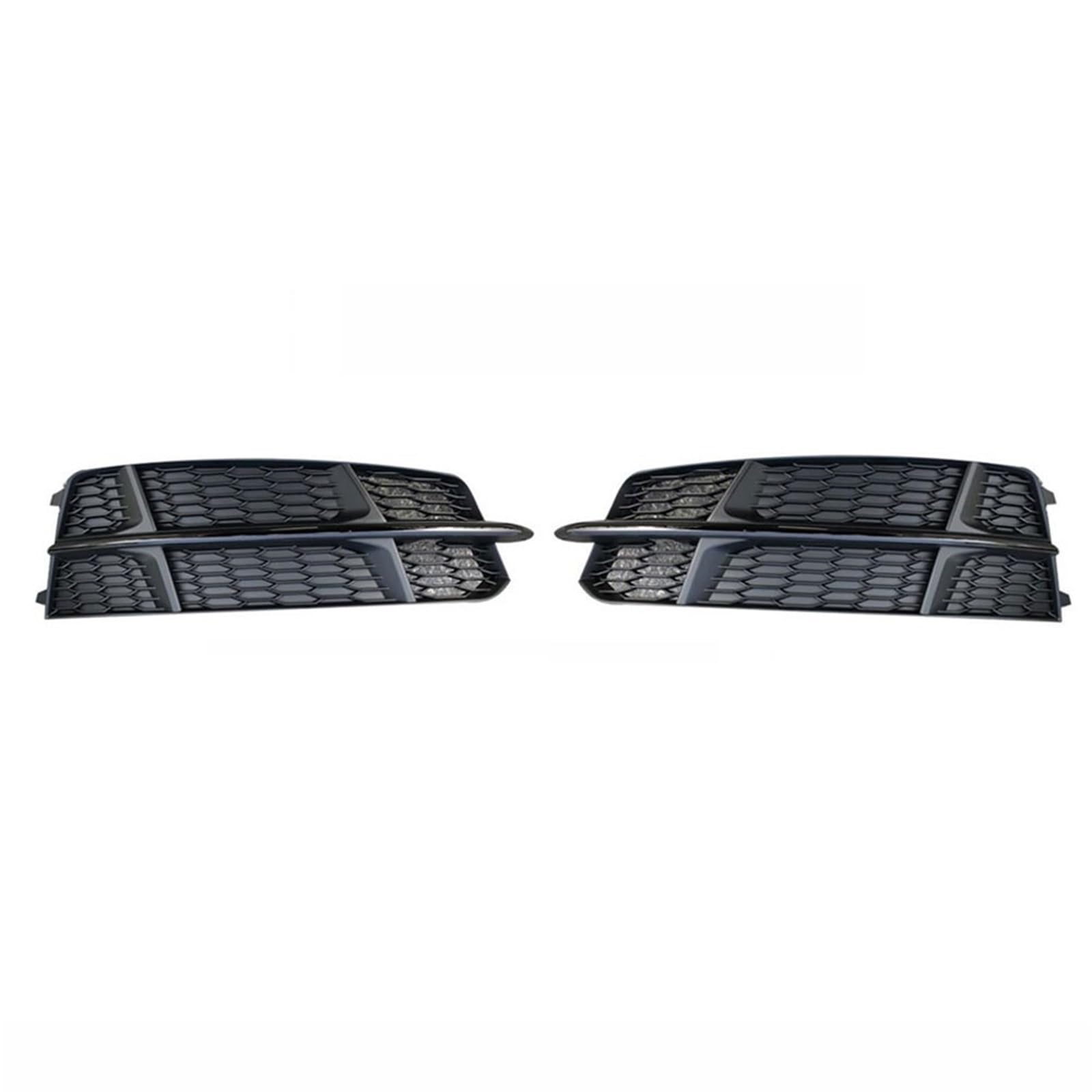 Kühlergrill Nebelscheinwerfer 2-teiliges ABS-Auto-Frontstoßstangen-Nebelscheinwerfer-Untergrill-Grill-Abdeckung ， for Audi ， for A6 C7 S-line 2016 2017 2018 Ersatz-Renngrills(Bright Black) von ZDPVK