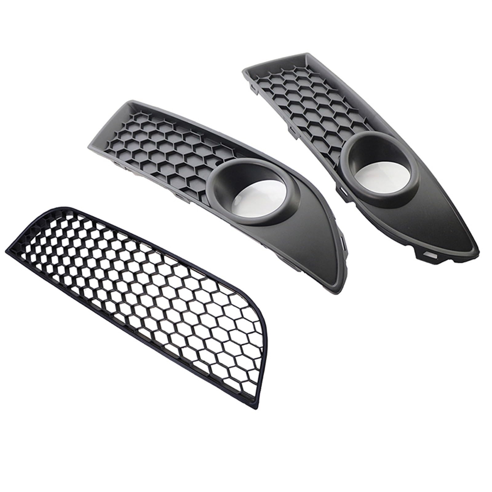 Kühlergrill Nebelscheinwerfer 3-teiliges Auto-Nebelscheinwerfer-Lampenabdeckungs-Stoßstangengitter ， for VW ， for Polo MK4 9N3 2005 2006 2007-2009 Facelift-Außenteile von ZDPVK