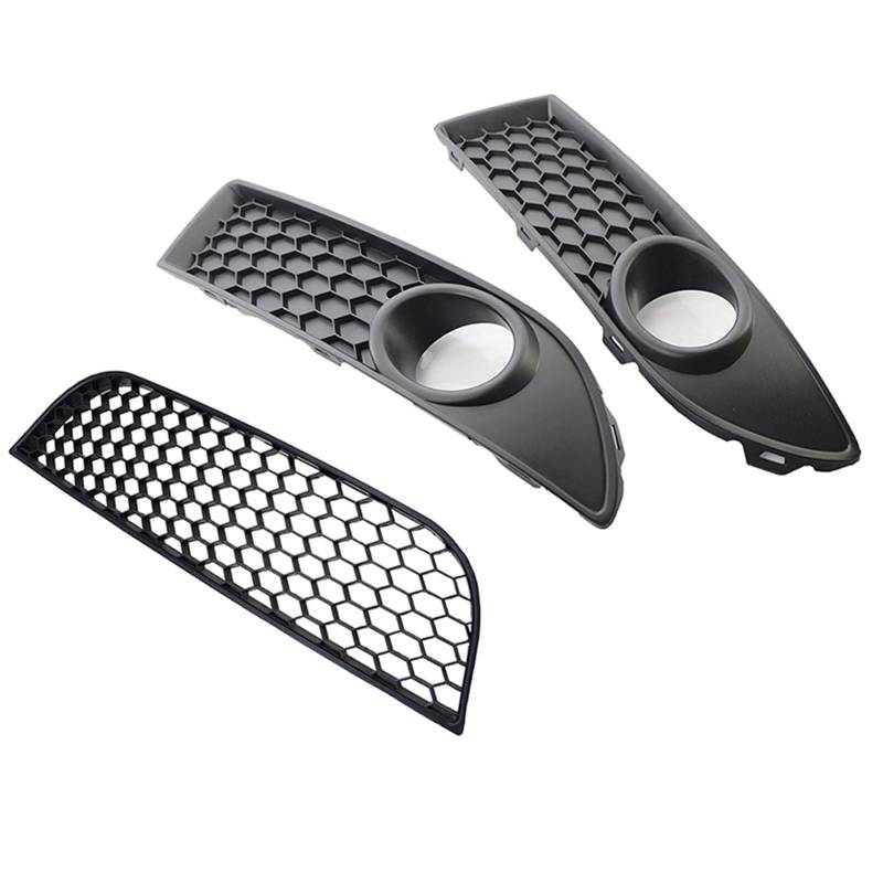 Kühlergrill Nebelscheinwerfer 3-teiliges Auto-Nebelscheinwerfer-Lampenabdeckungs-Stoßstangengitter ， for VW ， for Polo MK4 9N3 2005 2006 2007-2009 Facelift-Außenteile von ZDPVK