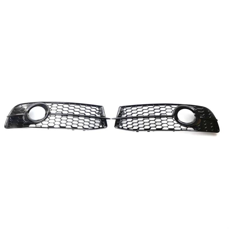 Kühlergrill Nebelscheinwerfer Auto-Frontstoßstange, Nebelscheinwerfer, Kühlergrill, Abdeckung, Honeycomb HEX, for Audi, for A6 C6 S-Line 2008-2011 4F0807681Q01C 4F0807681Q02C(Chrome Sliver) von ZDPVK