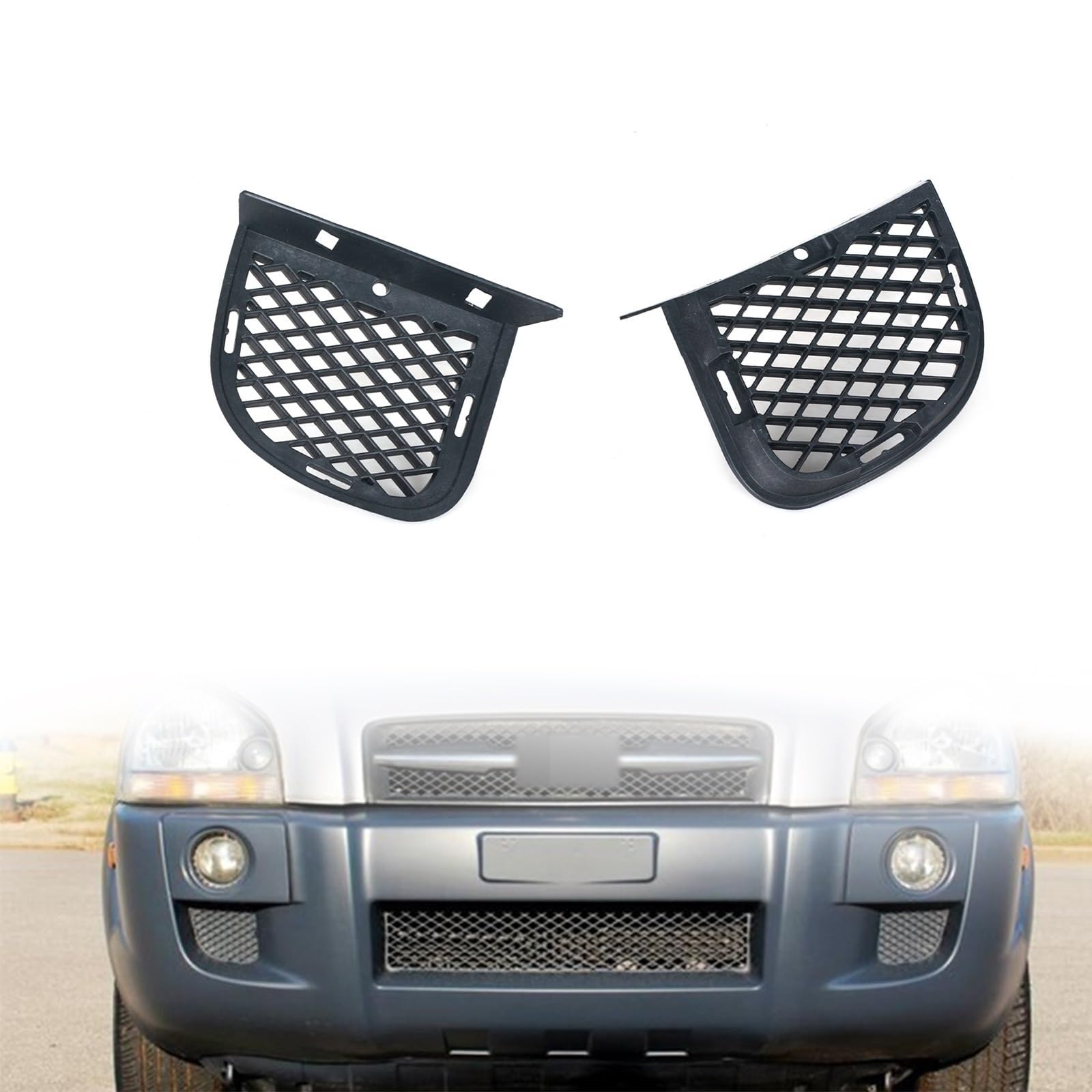Kühlergrill Nebelscheinwerfer Auto-Frontstoßstange, Nebelscheinwerfer-Lüftungsgitter, Nebelscheinwerfer-Kühlergrillverkleidung 865662E000 865652E000, for Hyundai, for Tucson 2005 2006 2007-2009(Left a Kühlergrill Nebelscheinwerfer Auto-Frontstoßstange, Nebelscheinwerfer-Lüftungsgitter, Nebelscheinwerfer-Kühlergrillverkleidung 865662E000 865652E000, for Hyundai, for Tucson 2005 2006 2007-2009(Left a von ZDPVK