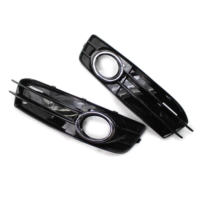 Kühlergrill Nebelscheinwerfer Auto-Nebelscheinwerfer-Blendenabdeckung, Frontstoßstangen-Lampengitter, for Audi, for A3 8P S-Line 2009–2012, Nebelscheinwerfergitter 8P0807682 8P0807681(Pair Chrome blac von ZDPVK