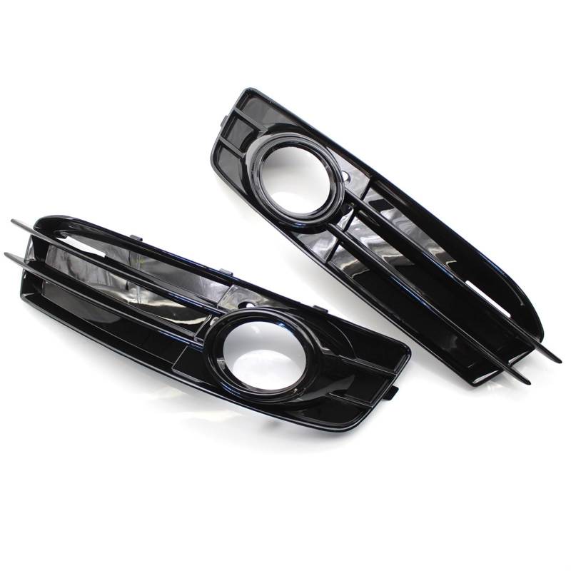 Kühlergrill Nebelscheinwerfer Auto-Nebelscheinwerfer-Blendenabdeckung, Frontstoßstangen-Lampengitter, for Audi, for A3 8P S-Line 2009–2012, Nebelscheinwerfergitter 8P0807682 8P0807681(Pair Gloss black von ZDPVK
