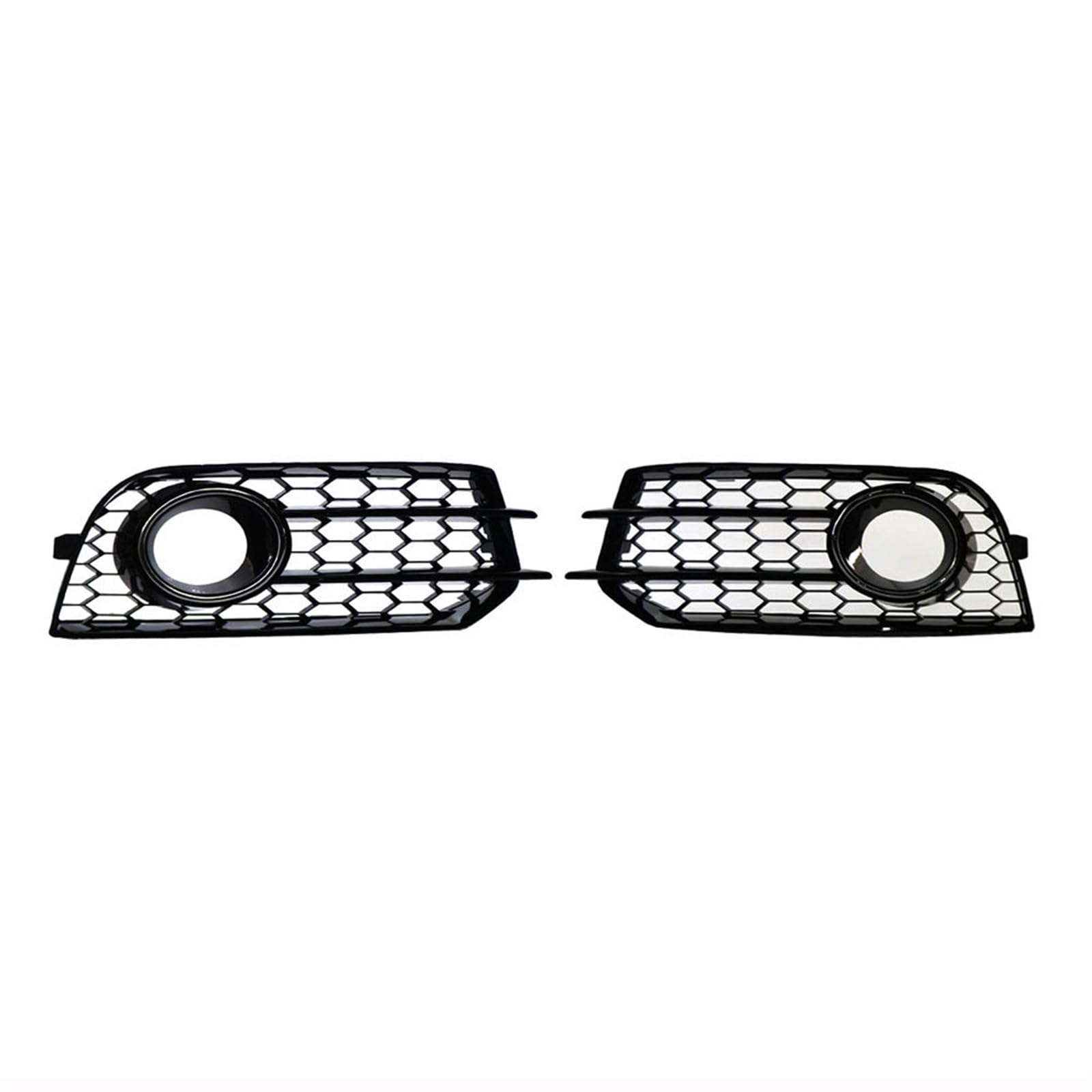 Kühlergrill Nebelscheinwerfer Auto-Nebelscheinwerfer-Lampenabdeckung, Wabengitter, Sechskant-Kühlergrill, Chrom/Schwarz, for Audi, for A1 8X 2010–2014 8X0807681A 8X0807682A(Black) von ZDPVK