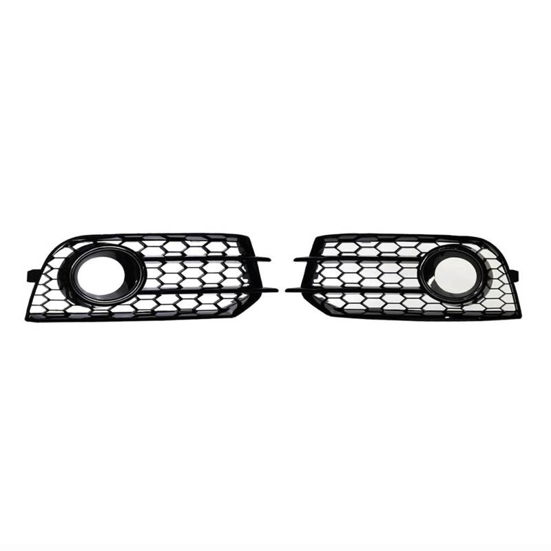 Kühlergrill Nebelscheinwerfer Auto-Nebelscheinwerfer-Lampenabdeckung, Wabengitter, Sechskant-Kühlergrill, Chrom/Schwarz, for Audi, for A1 8X 2010–2014 8X0807681A 8X0807682A(Black) von ZDPVK