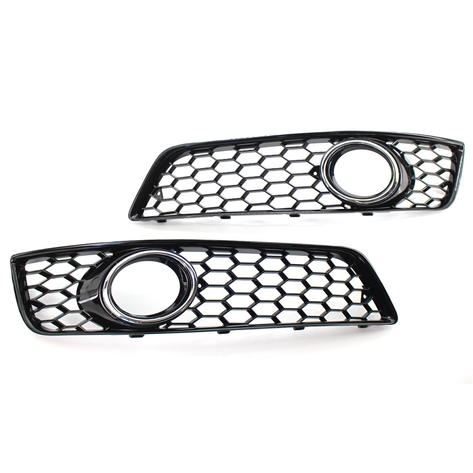 Kühlergrill Nebelscheinwerfer Chrom-schwarzer Wabengitter-Stil Auto-Nebelscheinwerfer-Abdeckungsverkleidung Wabengitter-Grill ， for Audi ， for A3 8P 2009 2010 2011 2012 2013 8P0807682J(Chrome Black) von ZDPVK