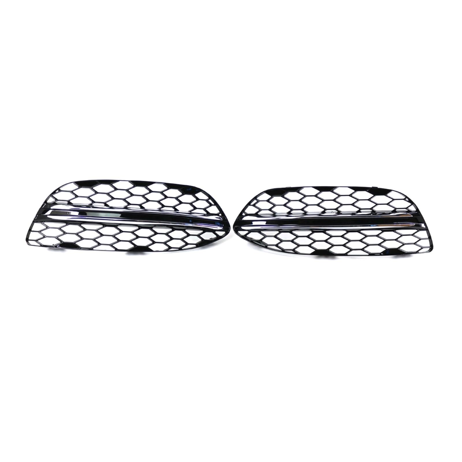 Kühlergrill Nebelscheinwerfer Frontstoßstangengrill Nebelscheinwerferabdeckung Chrom-Wabenverkleidung ， for Mercedes-Benz ， for C-Klasse W205 C180 C200 C250 2058851123 2058851223(Chrome Black) von ZDPVK