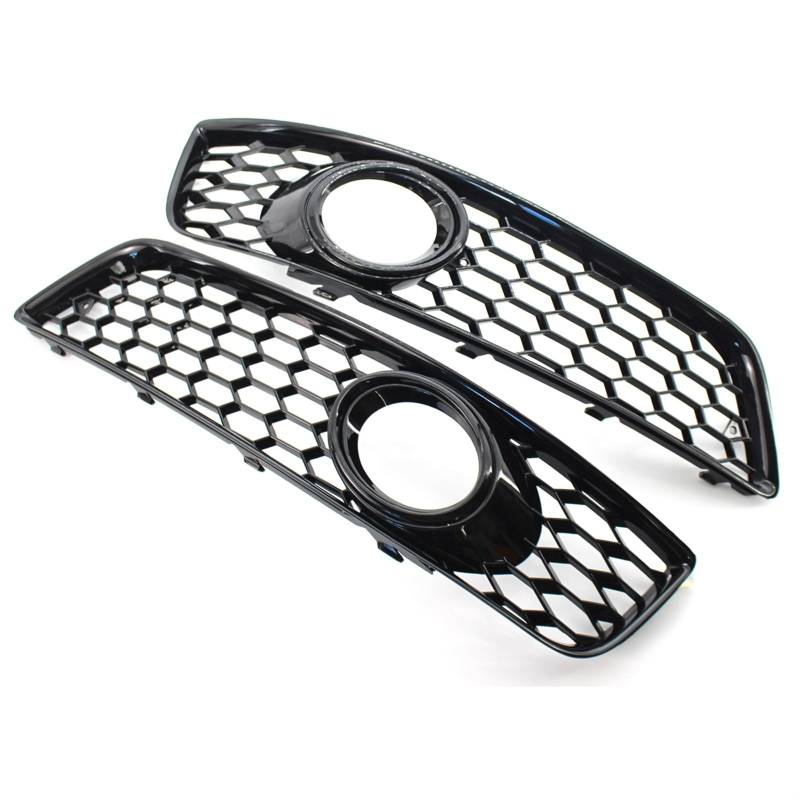 Kühlergrill Nebelscheinwerfer Glänzend schwarzer Auto-Nebelscheinwerfer-Kühlergrill, Zierleiste mit Wabengrill, for Audi, for A3 8P 2009-2013 von ZDPVK