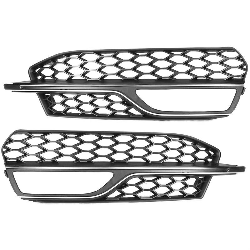 Kühlergrill Nebelscheinwerfer Links- und rechtsseitiger Nebelscheinwerfergrill for die vordere Stoßstange mit verchromtem Wabengitter-Ziergitter ， for Audi ， for A3 S-Line S3 2013-2016 8V3807681 8V380 von ZDPVK