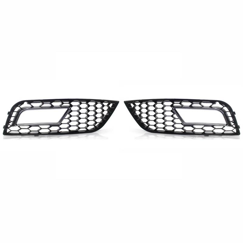 Kühlergrill Nebelscheinwerfer Nebelscheinwerfergrillabdeckung aus Wabengitter im RS4-Stil in Schwarz for die vordere Stoßstange, for Audi, for A4 B8.5 2013 2014 2015 2016(Chrome) von ZDPVK