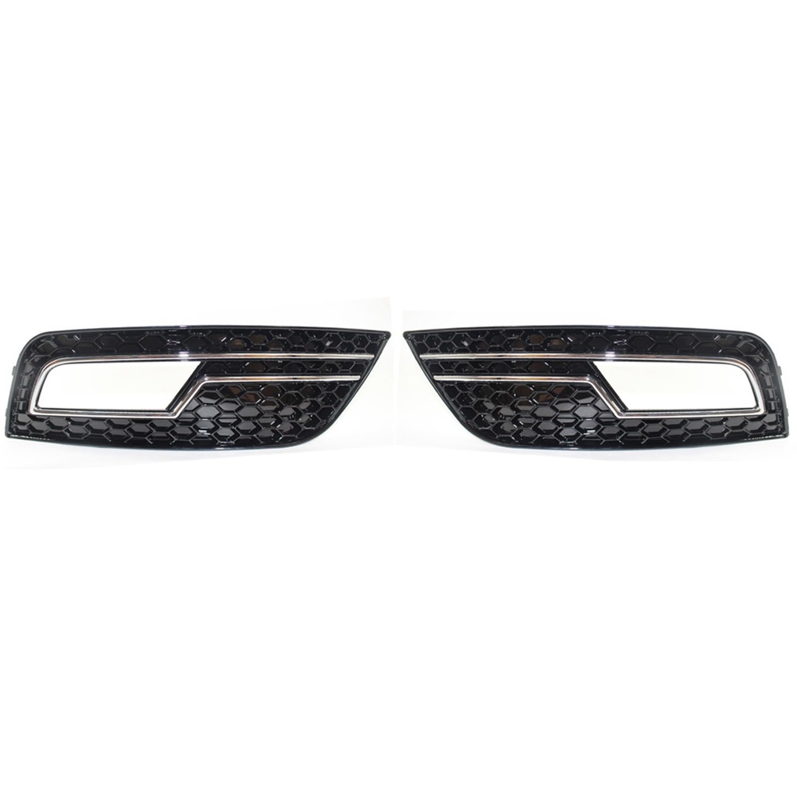 Kühlergrill Nebelscheinwerfer Nebelscheinwerfergrillabdeckung aus verchromtem, schwarzem Wabengitter for die vordere Stoßstange, for Audi, for A4 B8.5 Standard Edition 2013–2016(Chrome Black) von ZDPVK