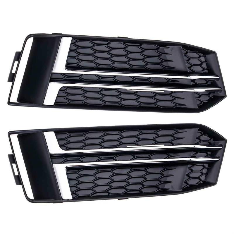 Kühlergrill Nebelscheinwerfer Paar Auto Chrom Waben Frontstoßstange Nebelscheinwerfer Kühlergrill Untere Grillabdeckung ， for Audi ， for A4 B9 S-LINE 2016 2017 2018 von ZDPVK