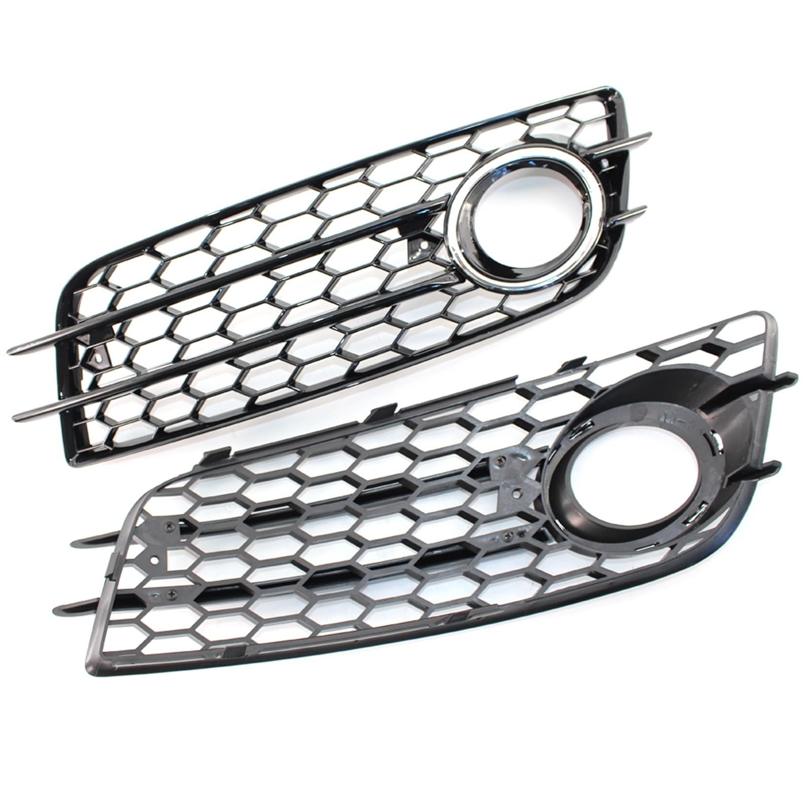 Kühlergrill Nebelscheinwerfer RS4-Stil Frontstoßstange Unterer Kühlergrill Abdeckung Wabengitter Nebelscheinwerfergrill ， for Audi ， for A4 B8 S-line S4 2009-2012 Nebelscheinwerfergrill(Chrome) von ZDPVK
