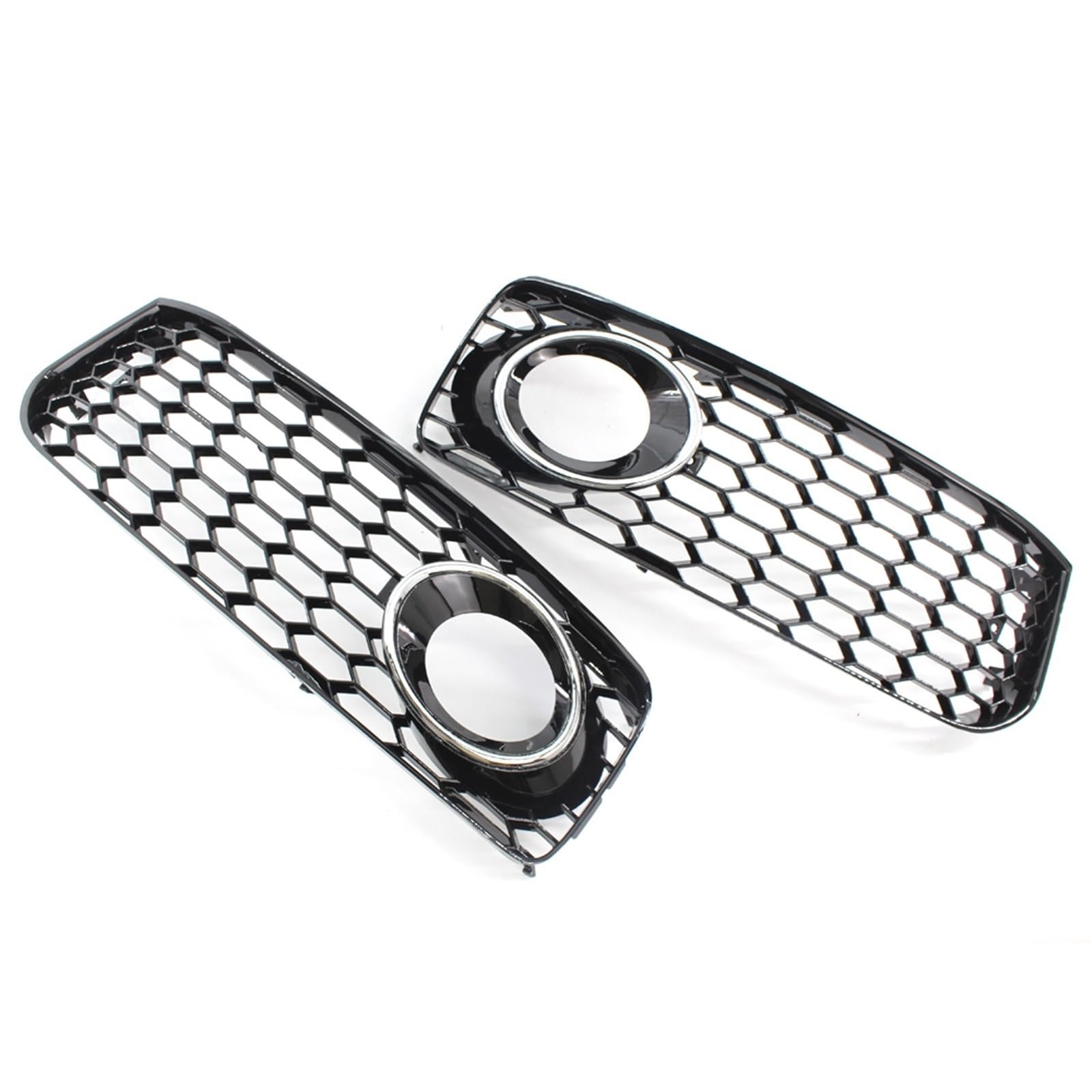 Kühlergrill Nebelscheinwerfer Schwarz glänzender Nebelscheinwerfergrill fürs Auto, Waben-Kühlergrill, passend for Audi, for A5 S-Line/S5 B8 RS5 2008–2012(Black Silver) von ZDPVK