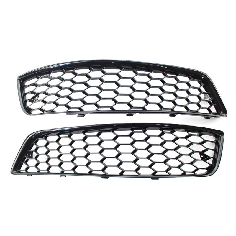Kühlergrill Nebelscheinwerfer Schwarz glänzender Wabengitter-Nebelscheinwerfer-Abdeckung mit Wabengitter, Links + rechts, for Audi, for A3 8P 2009 2010 2011 2012 2013(All Black) von ZDPVK