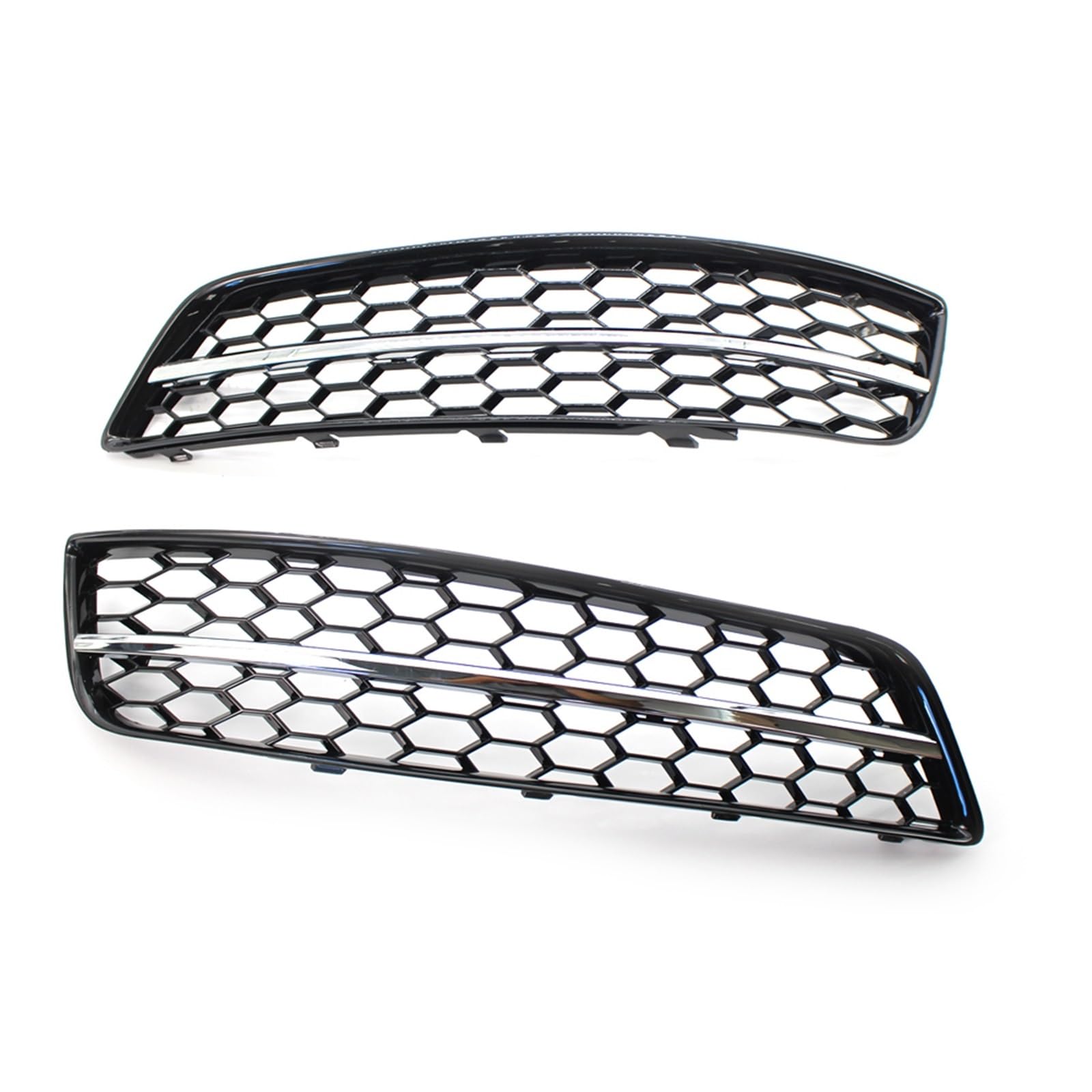 Kühlergrill Nebelscheinwerfer Schwarz glänzender Wabengitter-Nebelscheinwerfer-Abdeckung mit Wabengitter, Links + rechts, for Audi, for A3 8P 2009 2010 2011 2012 2013(Chrome) von ZDPVK