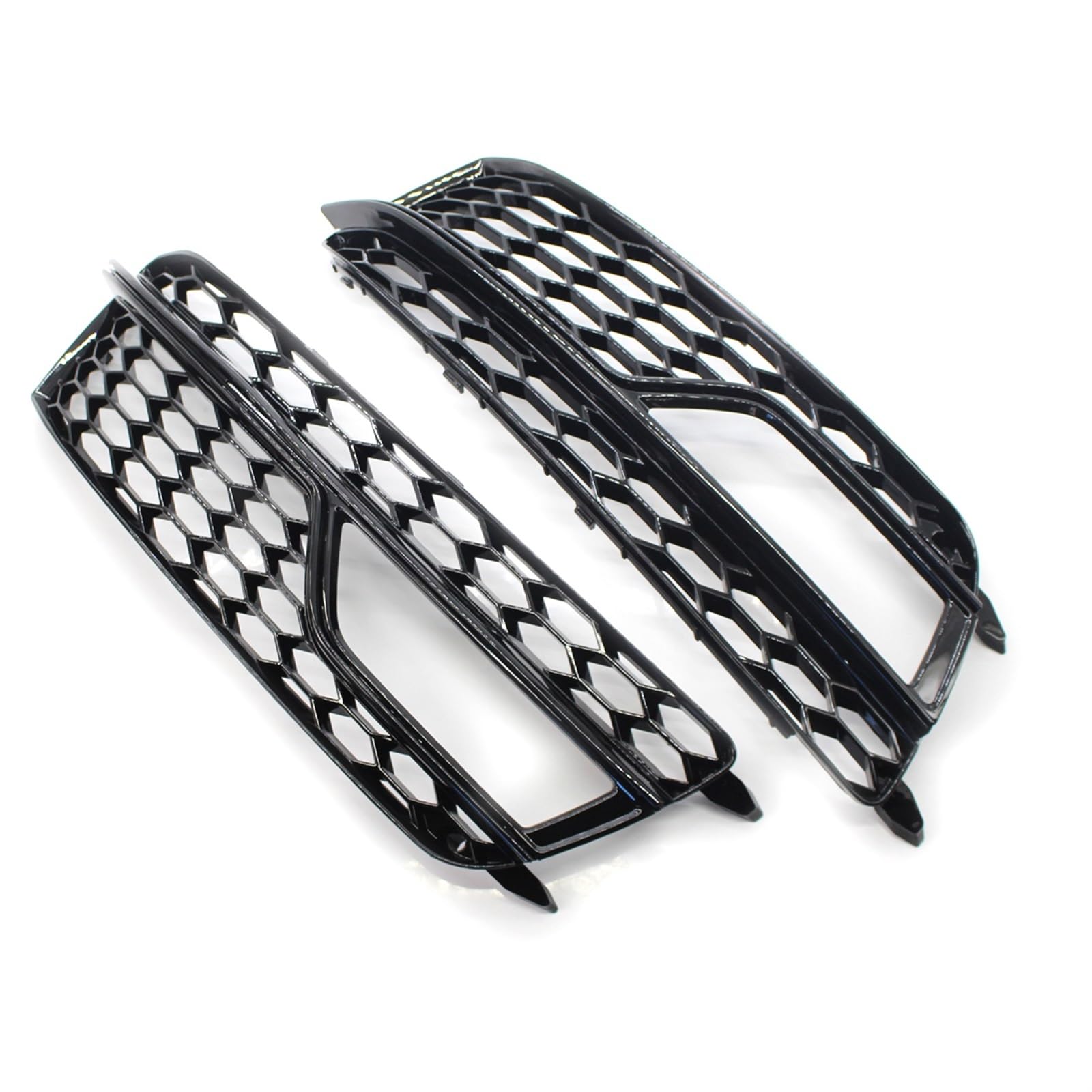 Kühlergrill Nebelscheinwerfer Schwarz verchromte Auto-Wabengitter-Stoßstangen-Nebelscheinwerfer-Abdeckung, Kühlergrill-Abdeckung, for Audi, for S5 A5 S-Lines 2013-2016 8T0807681M 8T0807682M(Black) von ZDPVK