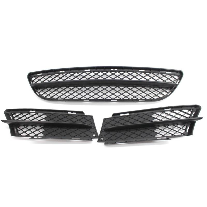 Kühlergrill Nebelscheinwerfer Unterer Kühlergrill der Frontstoßstange, Luftstrom, Außengrill, mittlere Kühlergrillabdeckung, for BMW, for 3er E90 E91 Limousine, Kombi 2005 2006 2007 2008(3pcs Set) von ZDPVK