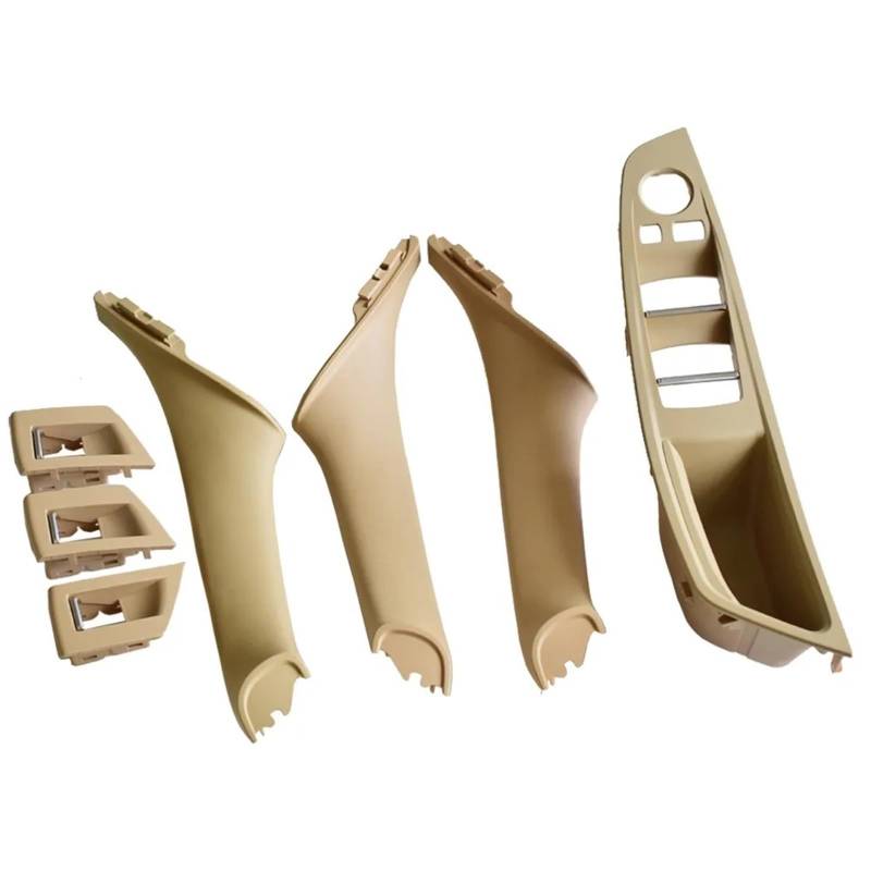 ZDPVK Innentürgriff 4 7PCS Set Rechtslenker RHD for BMW 5 Series F10 F11 520 525 Rotweingrau Auto Innentürgriff Innenverkleidung Pull Trim 51417225851(Beige-7Pcs) von ZDPVK