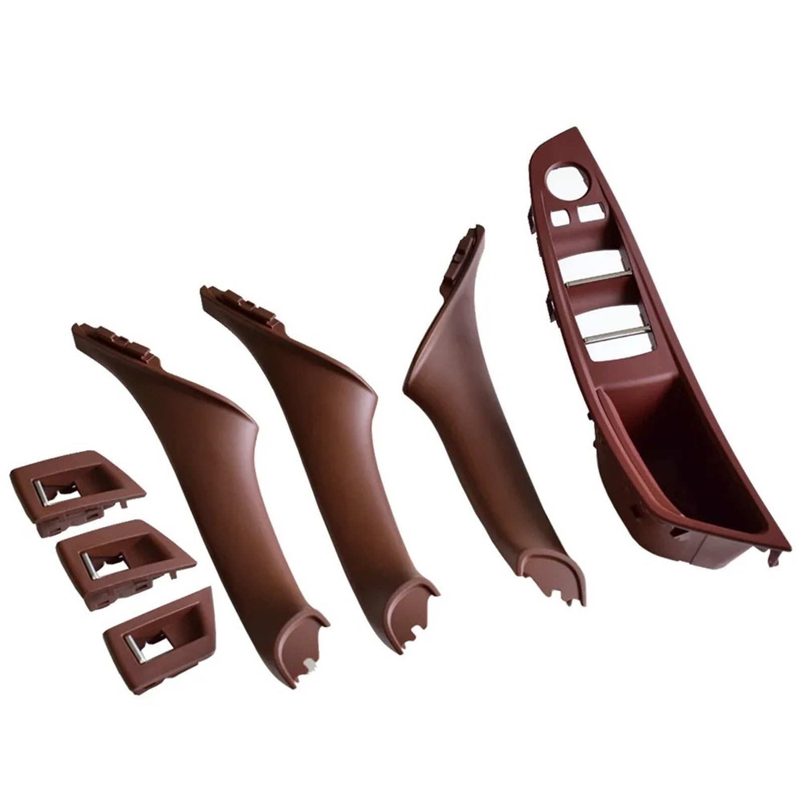 ZDPVK Innentürgriff 4 7PCS Set Rechtslenker RHD for BMW 5 Series F10 F11 520 525 Rotweingrau Auto Innentürgriff Innenverkleidung Pull Trim 51417225851(Wine Red-7Pcs) von ZDPVK