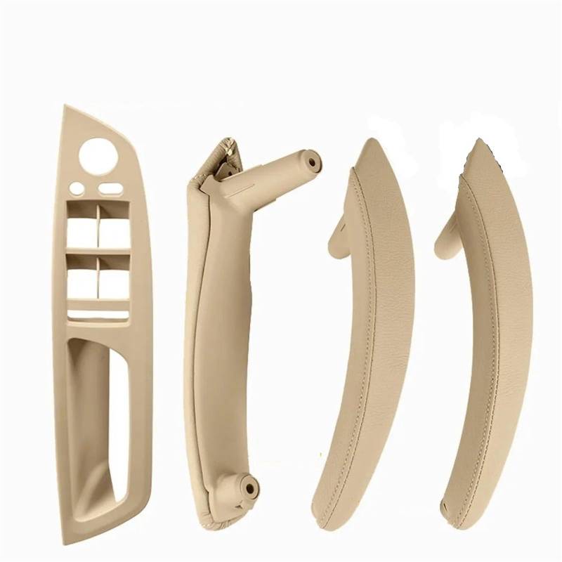 ZDPVK Innentürgriff 4PCS Set LHD RHD Carbon Fiber Texture Auto Links Rechts Innen Interieur Tür Pull Griff Trim Abdeckung for BMW E70 E71 X5 X6(LHD-Beige-Hige) von ZDPVK