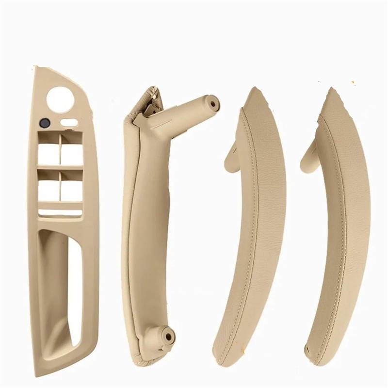 ZDPVK Innentürgriff 4PCS Set LHD RHD Carbon Fiber Texture Auto Links Rechts Innen Interieur Tür Pull Griff Trim Abdeckung for BMW E70 E71 X5 X6(LHD-Beige-Standard) von ZDPVK