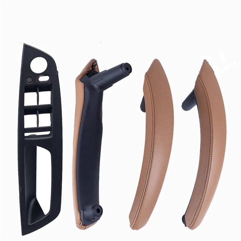 ZDPVK Innentürgriff 4PCS Set LHD RHD Carbon Fiber Texture Auto Links Rechts Innen Interieur Tür Pull Griff Trim Abdeckung for BMW E70 E71 X5 X6(LHD-Brown-Standard) von ZDPVK