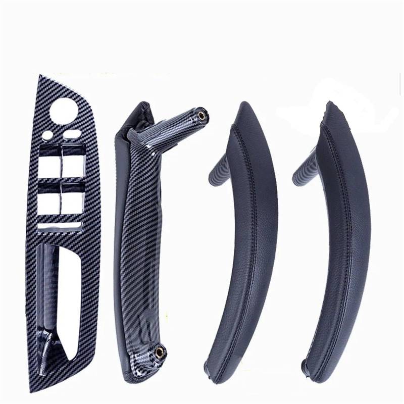 ZDPVK Innentürgriff 4PCS Set LHD RHD Carbon Fiber Texture Auto Links Rechts Innen Interieur Tür Pull Griff Trim Abdeckung for BMW E70 E71 X5 X6(LHD-CF-Hige) von ZDPVK