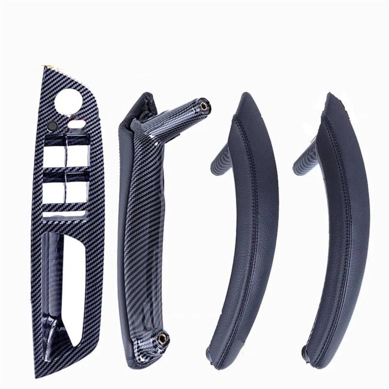 ZDPVK Innentürgriff 4PCS Set LHD RHD Carbon Fiber Texture Auto Links Rechts Innen Interieur Tür Pull Griff Trim Abdeckung for BMW E70 E71 X5 X6(LHD-CF-Standard) von ZDPVK