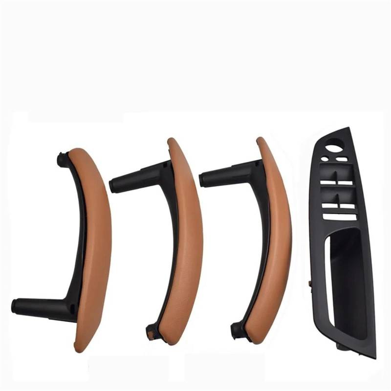 ZDPVK Innentürgriff 4PCS Set LHD RHD Carbon Fiber Texture Auto Links Rechts Innen Interieur Tür Pull Griff Trim Abdeckung for BMW E70 E71 X5 X6(RHD-Brown-Hige) von ZDPVK