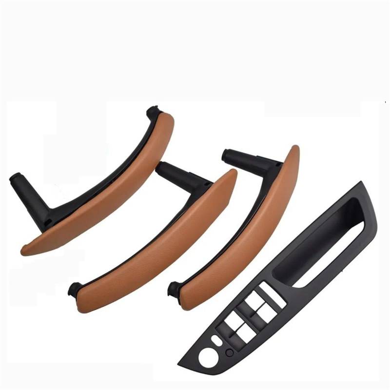 ZDPVK Innentürgriff 4PCS Set LHD RHD Carbon Fiber Texture Auto Links Rechts Innen Interieur Tür Pull Griff Trim Abdeckung for BMW E70 E71 X5 X6(RHD-Brown-Standard) von ZDPVK