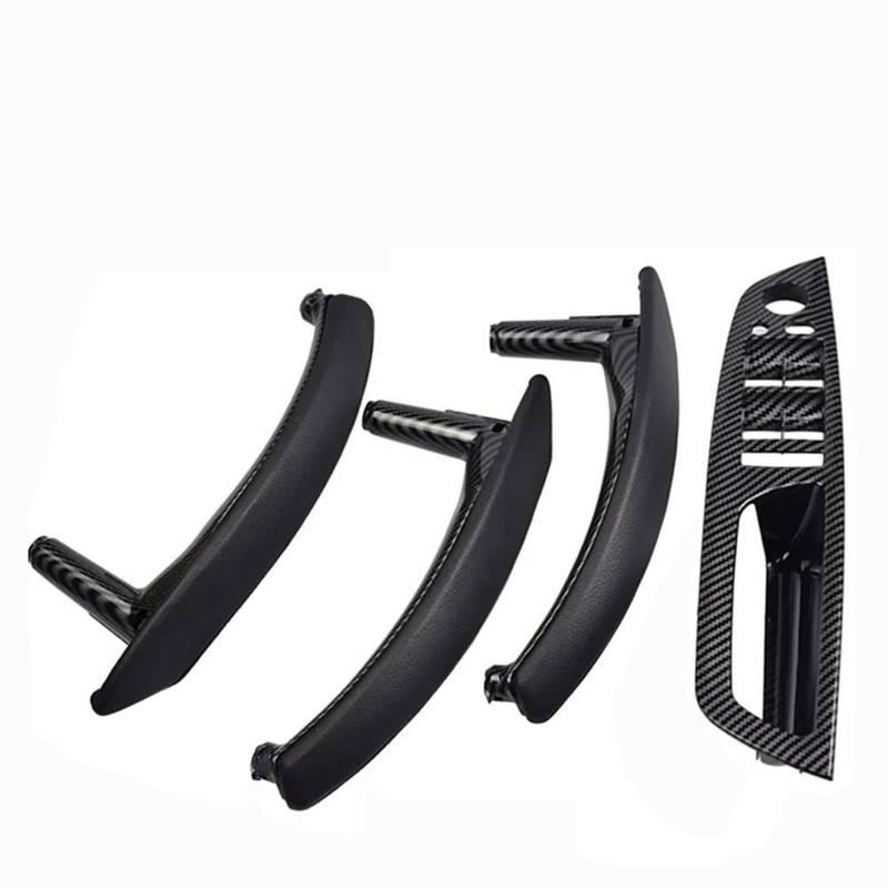 ZDPVK Innentürgriff 4PCS Set LHD RHD Carbon Fiber Texture Auto Links Rechts Innen Interieur Tür Pull Griff Trim Abdeckung for BMW E70 E71 X5 X6(RHD-CF-Hige) von ZDPVK