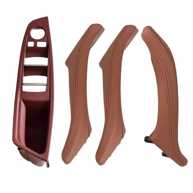 ZDPVK Innentürgriff Auto Rechtslenker RHD Innentürgriff-Panel-Abdeckung Beige Schwarz Rot-Wein Oyster Mokka for BMW 5er F10 F11 F18(Wine Red-4pcs-Set) von ZDPVK