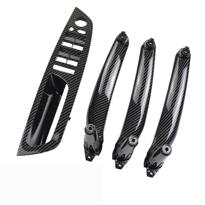 ZDPVK Innentürgriff Beige Schwarz Armlehne Auto Links Rechts Fahrer LHD RHD Innentürgriff Innenverkleidung Pull Trim Abdeckung for BMW E70 E71 X5 X6 51416969401(LHD Carbon 4Pcs) von ZDPVK