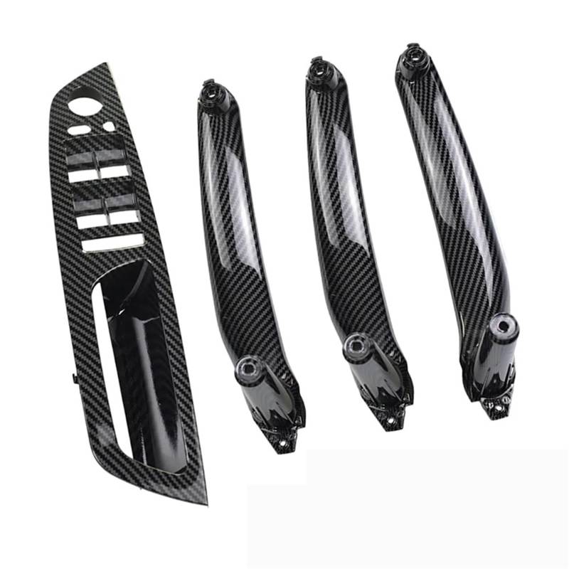 ZDPVK Innentürgriff Beige Schwarz Armlehne Auto Links Rechts Fahrer LHD RHD Innentürgriff Innenverkleidung Pull Trim Abdeckung for BMW E70 E71 X5 X6 51416969401(RHD Carbon 4Pcs) von ZDPVK