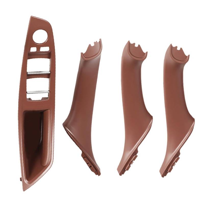 ZDPVK Innentürgriff Innengriff Innentür Armlehne Panel Pull Trim Cover for BMW 5er F10 F11 Rot Braun Beige Schwarz Linkslenker LHD(Red-Brown-4pcs) von ZDPVK