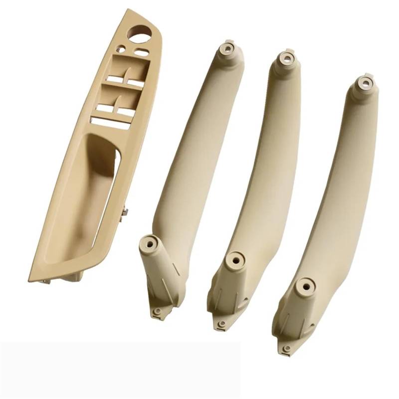 ZDPVK Innentürgriff LHD 3 Farben Innentür Armlehne Fenster Schalter Panel Pull Griff Trim Ersatz for BMW X5 X6 E70 E71 51416969401(Beige-4pcs) von ZDPVK