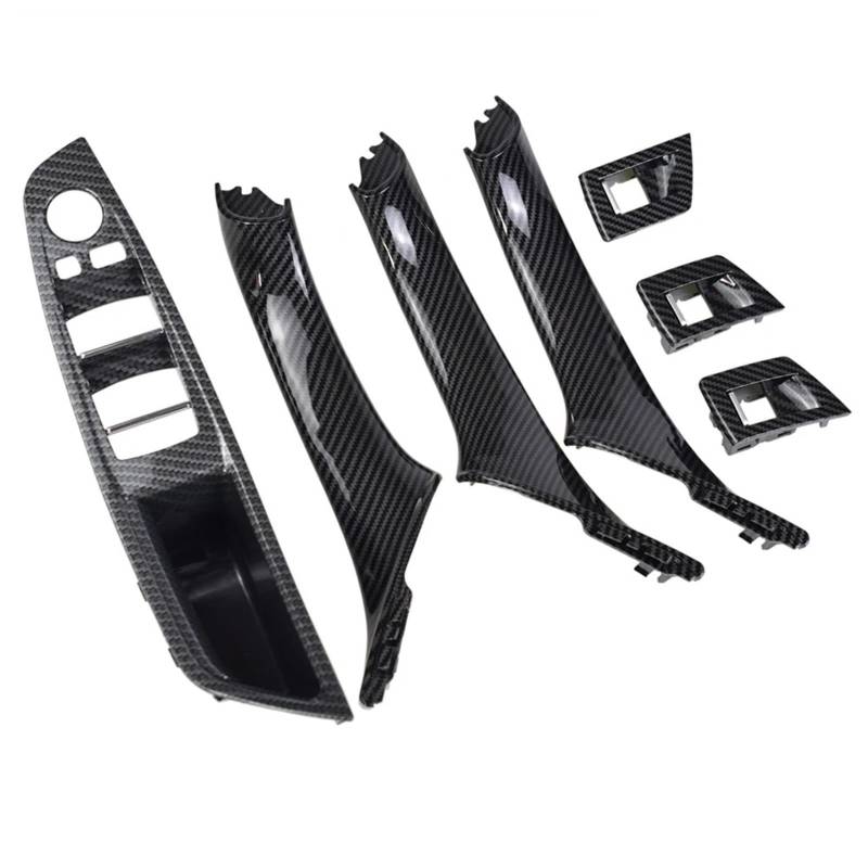 ZDPVK Innentürgriff LHD RHD 7 Stück for BMW 5 Series F10 F18 2010–2016 Auto vorne hinten rechts Links Innentürgriff Innentürverkleidung Pull Trim Cover 51417225852(Carbon-RHD-7) von ZDPVK