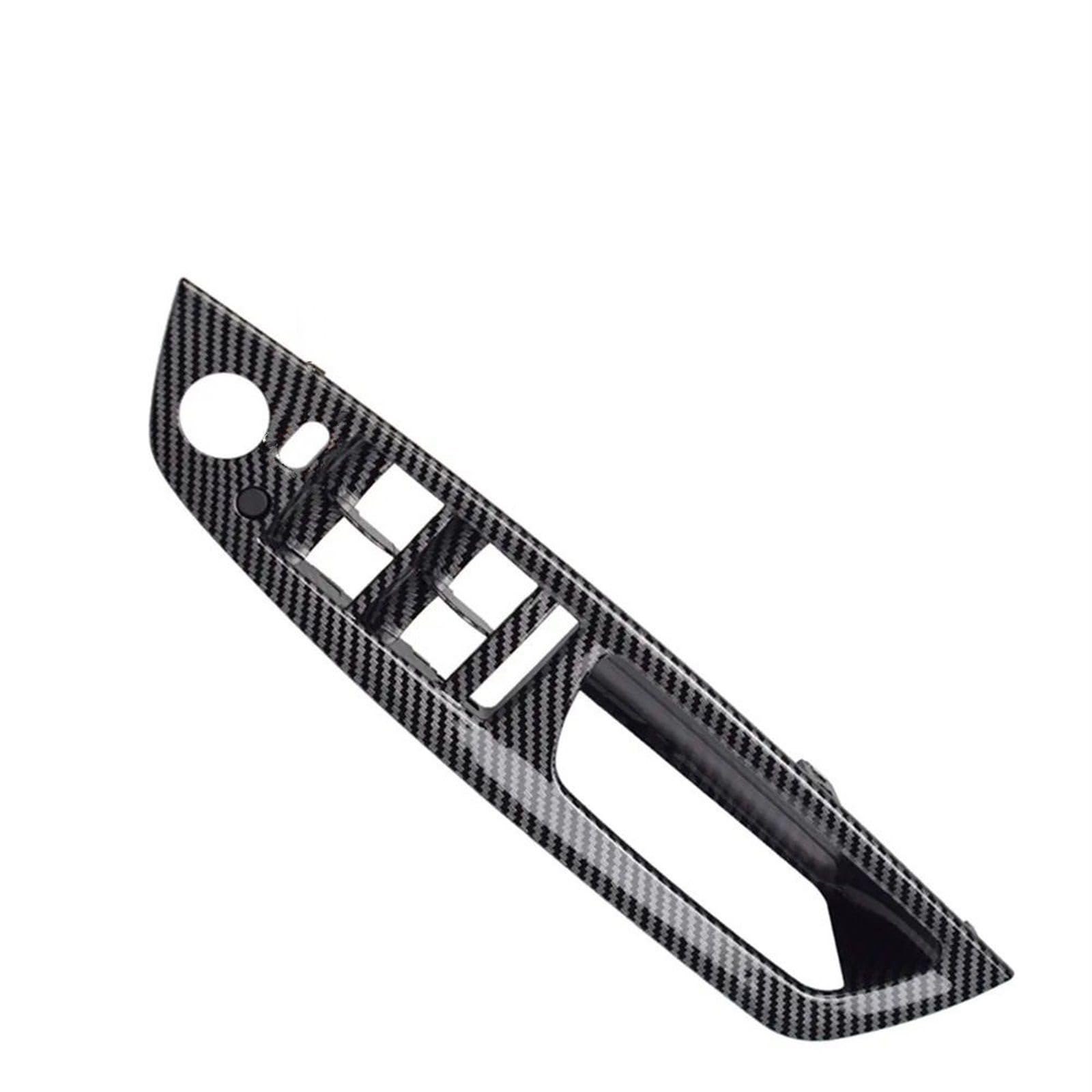 ZDPVK Innentürgriff RHD Carbon Fiber Beige Schwarz Auto Linke Innentür Armlehne Griff Innere Panel Pull Trim Abdeckung for BMW E70 E71 x5 X6(Standard-CF) von ZDPVK