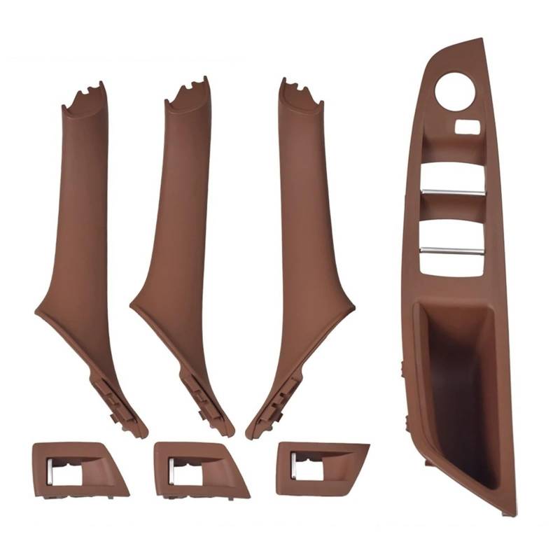 ZDPVK Innentürgriff Rechtslenker RHD for BMW 5er F10 F11 Beige Schwarz Auto Innentür Griff Panel Pull Trim Cover(Model A Redbrown) von ZDPVK