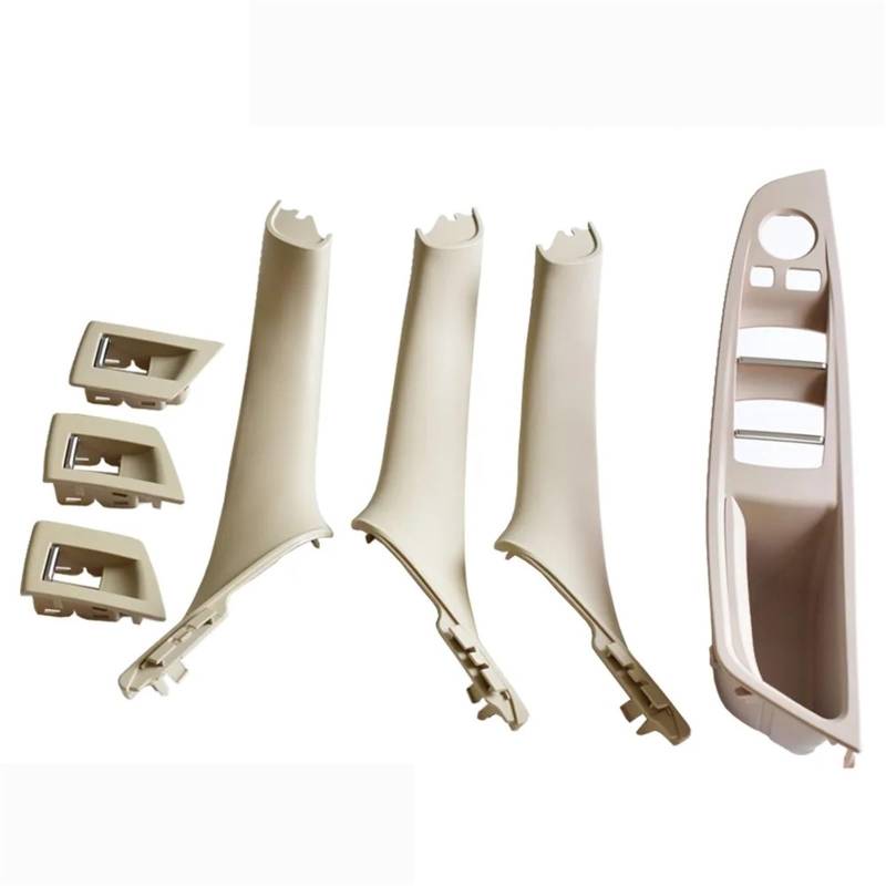ZDPVK Innentürgriff for BMW F10 F11 F18 2010-2016 RHD Vorne Rechts Auto Fahrersitz Armlehne Innentürgriff Innenverkleidung Pull Trim Abdeckung 4 7 Stücke 51417225851(Oyster-7Pcs) von ZDPVK