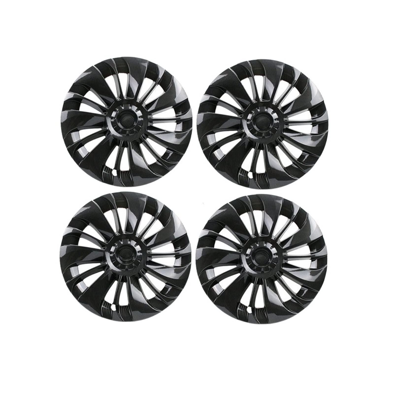 19 Zoll 4 Stück Kompatibel für Tesla Model Y Radkappe Original Auto Ersatz Radkappe Automobil Radkappe Vollabdeckung Zubehör 2021 2022(Black) von ZDTYKWPH