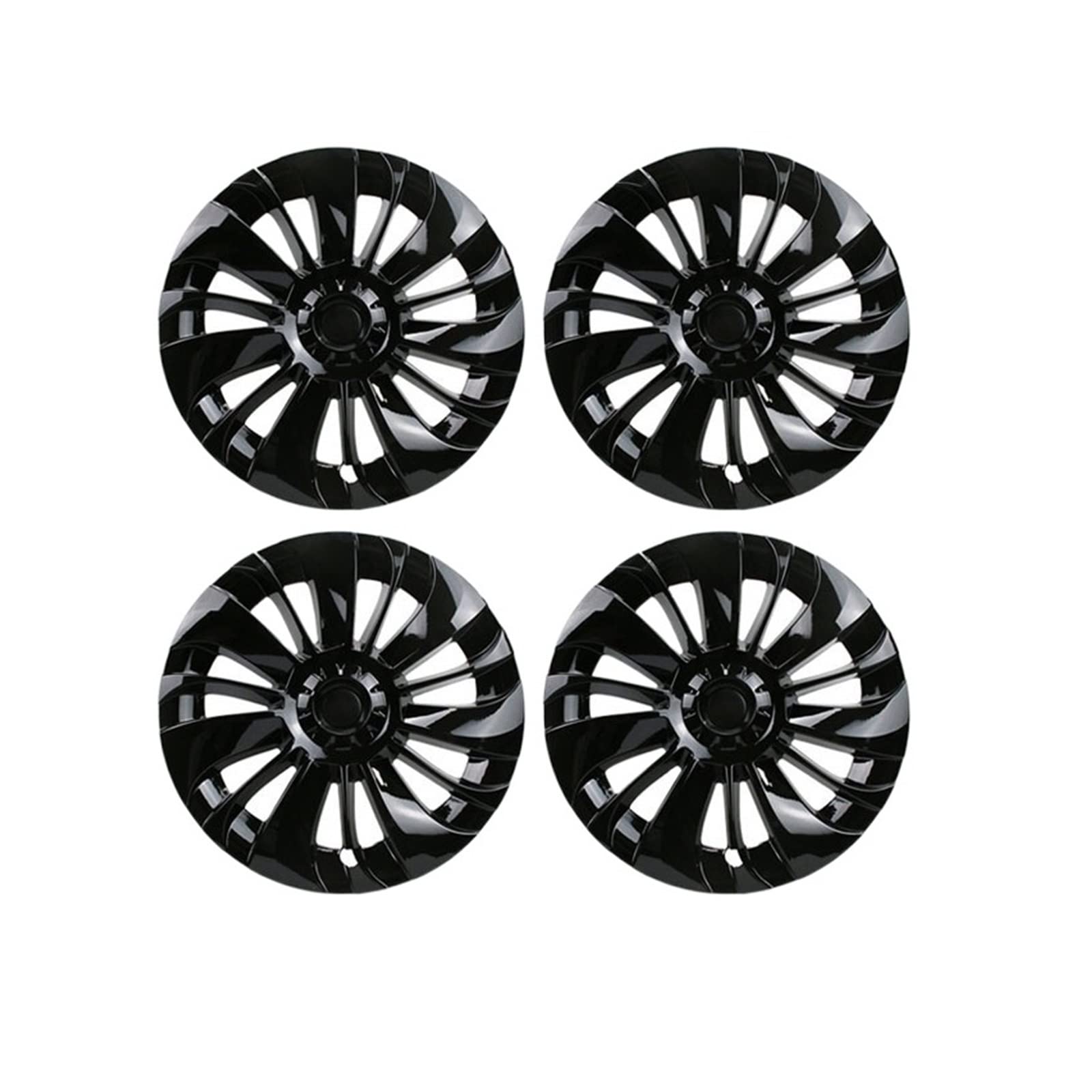 19 Zoll 4 Stück Kompatibel für Tesla Model Y Radkappe Original Auto Ersatz Radkappe Automobil Radkappe Vollabdeckung Zubehör 2021 2022(Bright black) von ZDTYKWPH