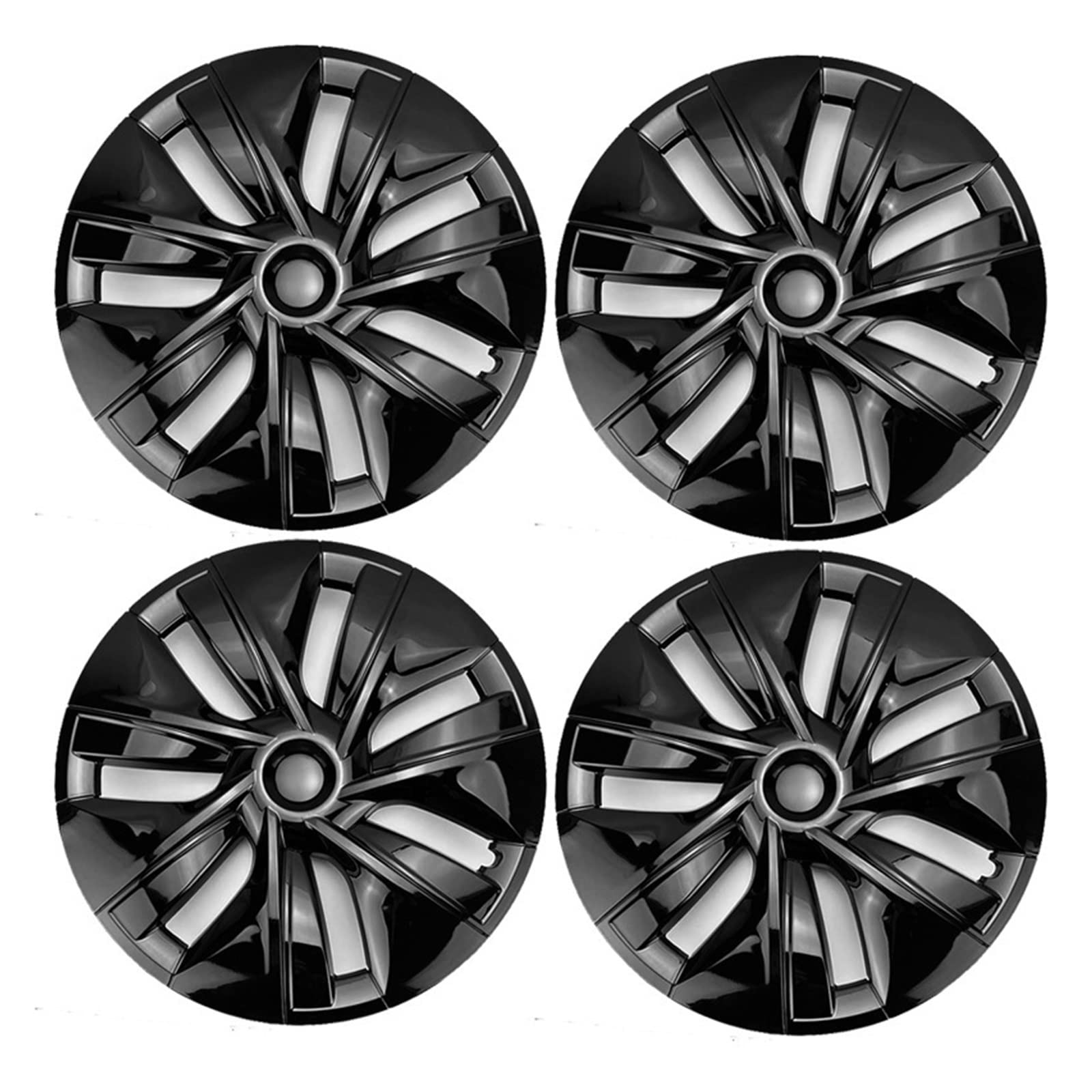 19-Zoll-Auto-Radnabenkappe, Ersatz-Radkappe, Automobil-Radkappe, vollständiger Schutz, Kompatibel Für Tesla Model Y 2020 2021 2022(Gloss black) von ZDTYKWPH