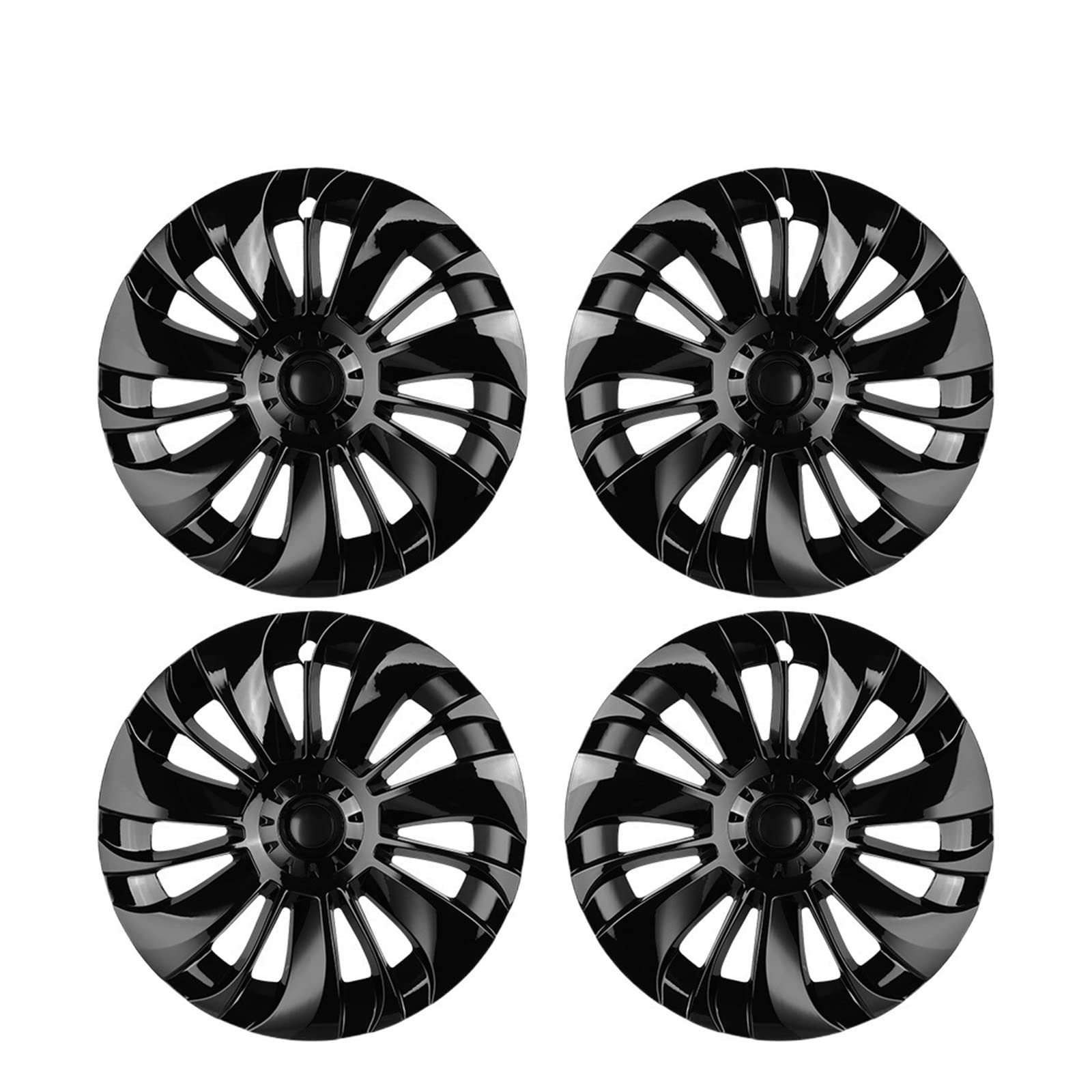 19 Zoll Kompatibel für Tesla Model Y 2019-2022 Radkappe Vollabdeckung 4-teiliges Ersatz-Radkappen-Kit Autozubehör Automobil-Radkappe(Bright Black) von ZDTYKWPH