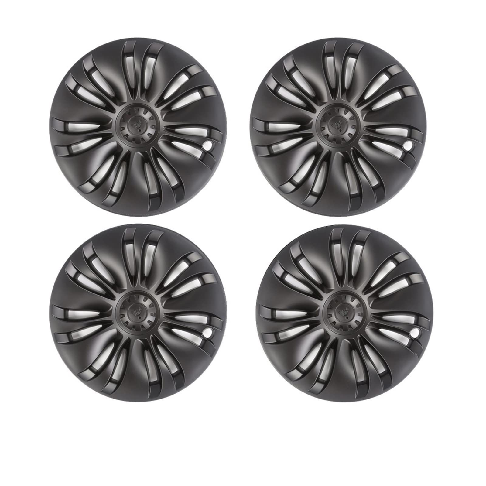19-Zoll-Radkappen, 4 Stück, Kompatibel Für Tesla Model Y, Ersatz-Performance-Radkappen, Schutzabdeckungs-Kit, Auto-Außenzubehör(MY Matte Black A) von ZDTYKWPH